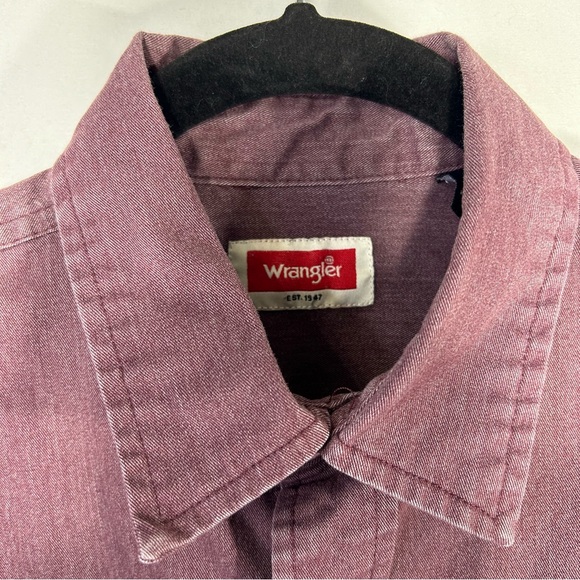 Wrangler Est 1947 Collar Pocket Western Casual Button Down Long Sleeve Sz S - Picture 3 of 15